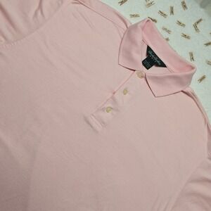 Brooks Brothers Golf Polo Shirt Mens Large Pink Short Sleeve Casual Top‎